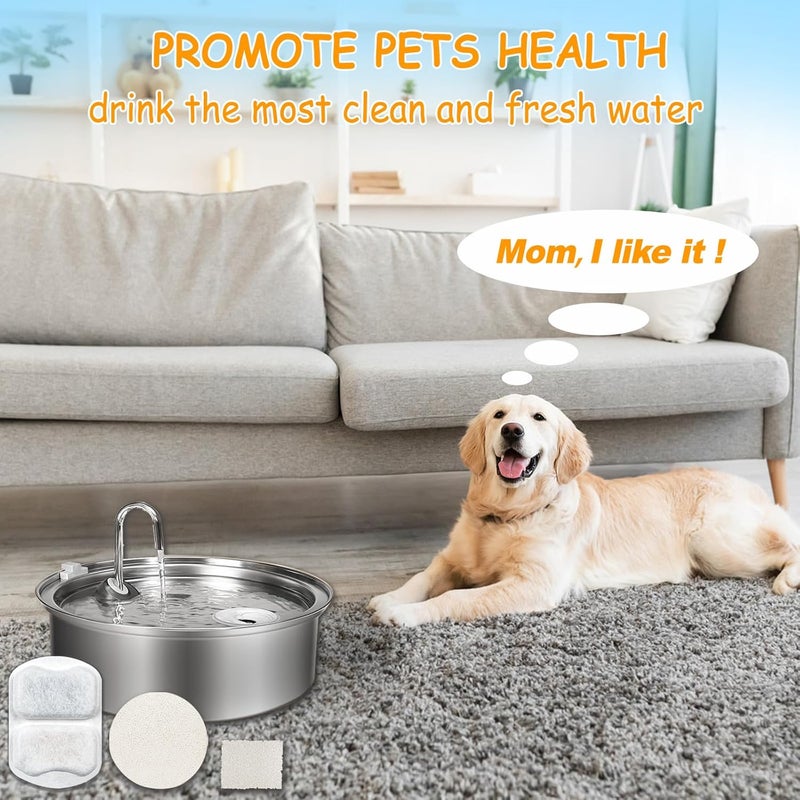 OUPUSES 18 Sets Pet Water Fountain Filter Replacement Compatible with Oneisall 7L/230oz Stainless Steel Dog Dispenser - Filtered Dog Water Bowl - Replacement Filters and Sponge - Image 4
